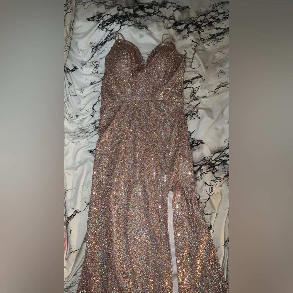 Rose gold prom dress size 7